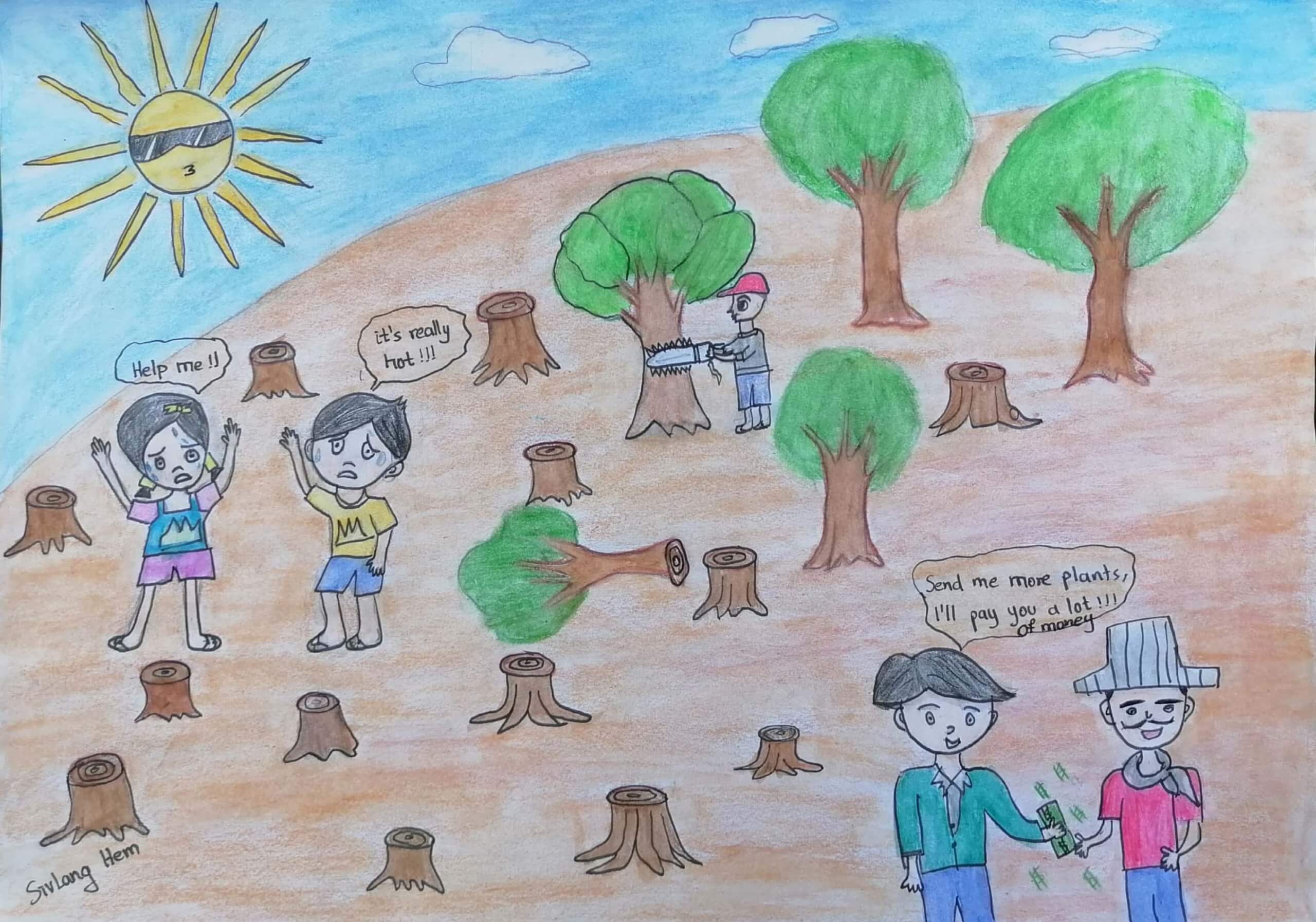 Draw a poster on effects of deforestation - Brainly.in